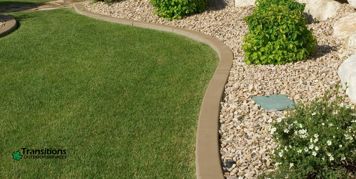Clean, defined landscape beds with fresh mulch and sharp edges improving curb appeal.